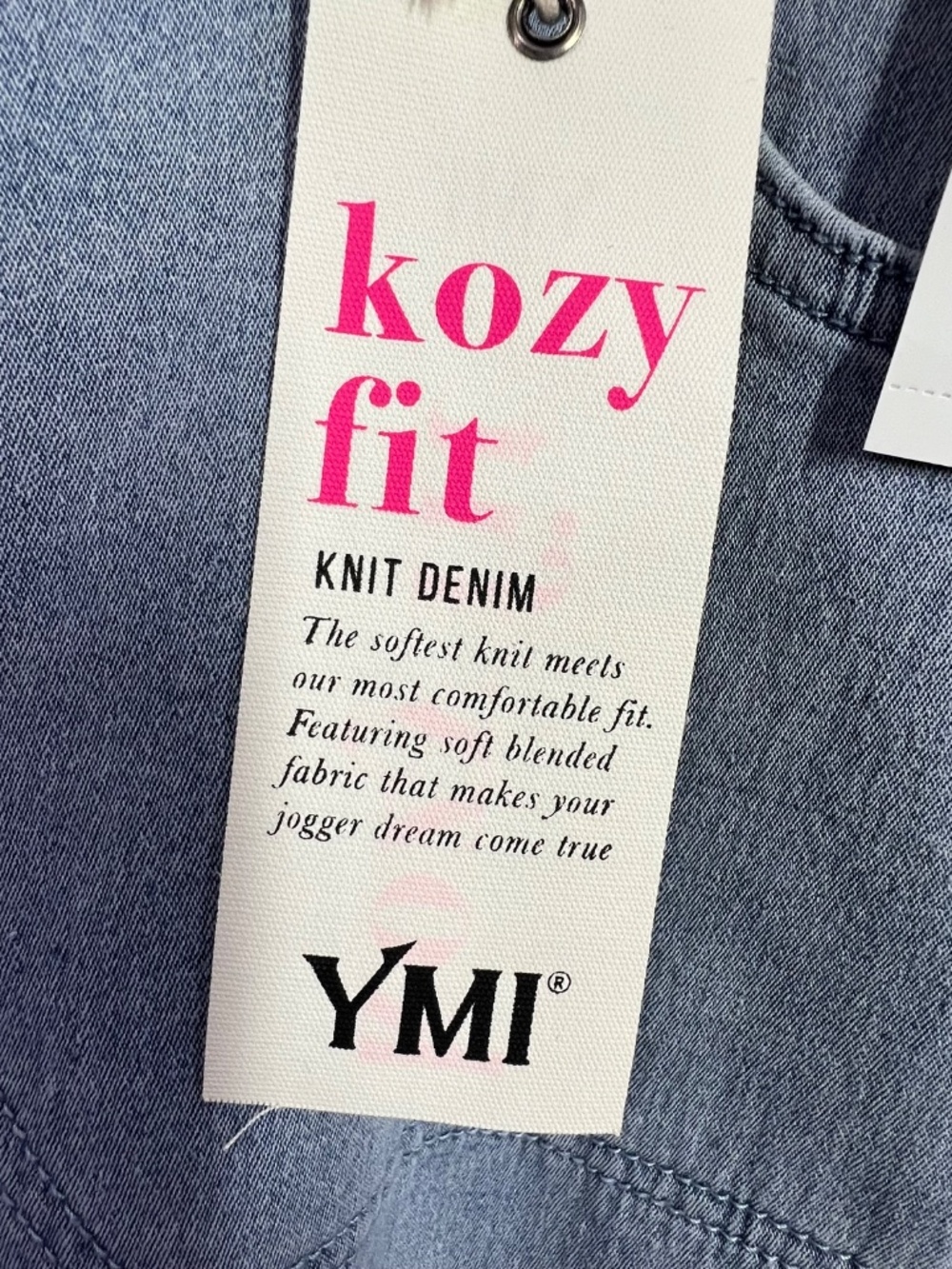 NWT🤩 |•YMI•| Kozy Fit Soft Knit Denim Light Wash Pull On Jeans Size XXL - Picture 3 of 7